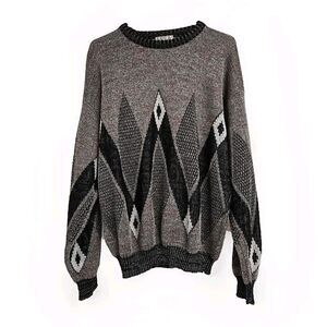 AREA By TAG Vintage 100% Acrylic Knit Pullover Aztec Sweater Men’s Sz L Made USA
